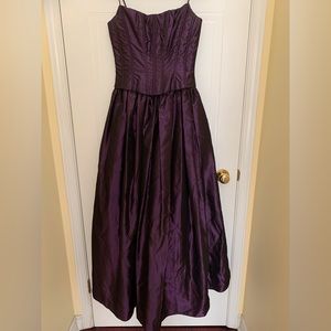 Gorgeous shiny purple vintage corset gown
